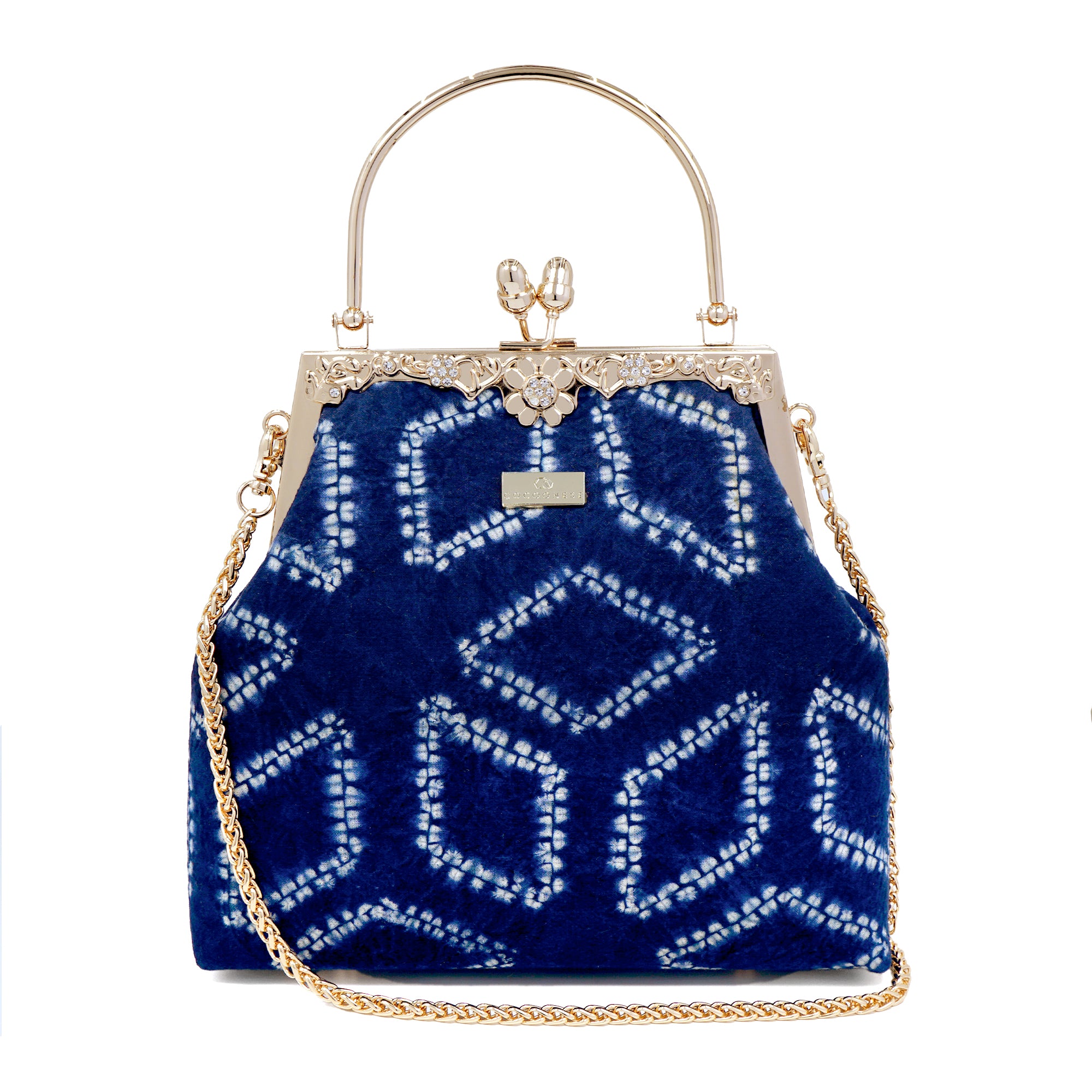 Trapezoid Top Handle Bag  - Shibori Rhombus