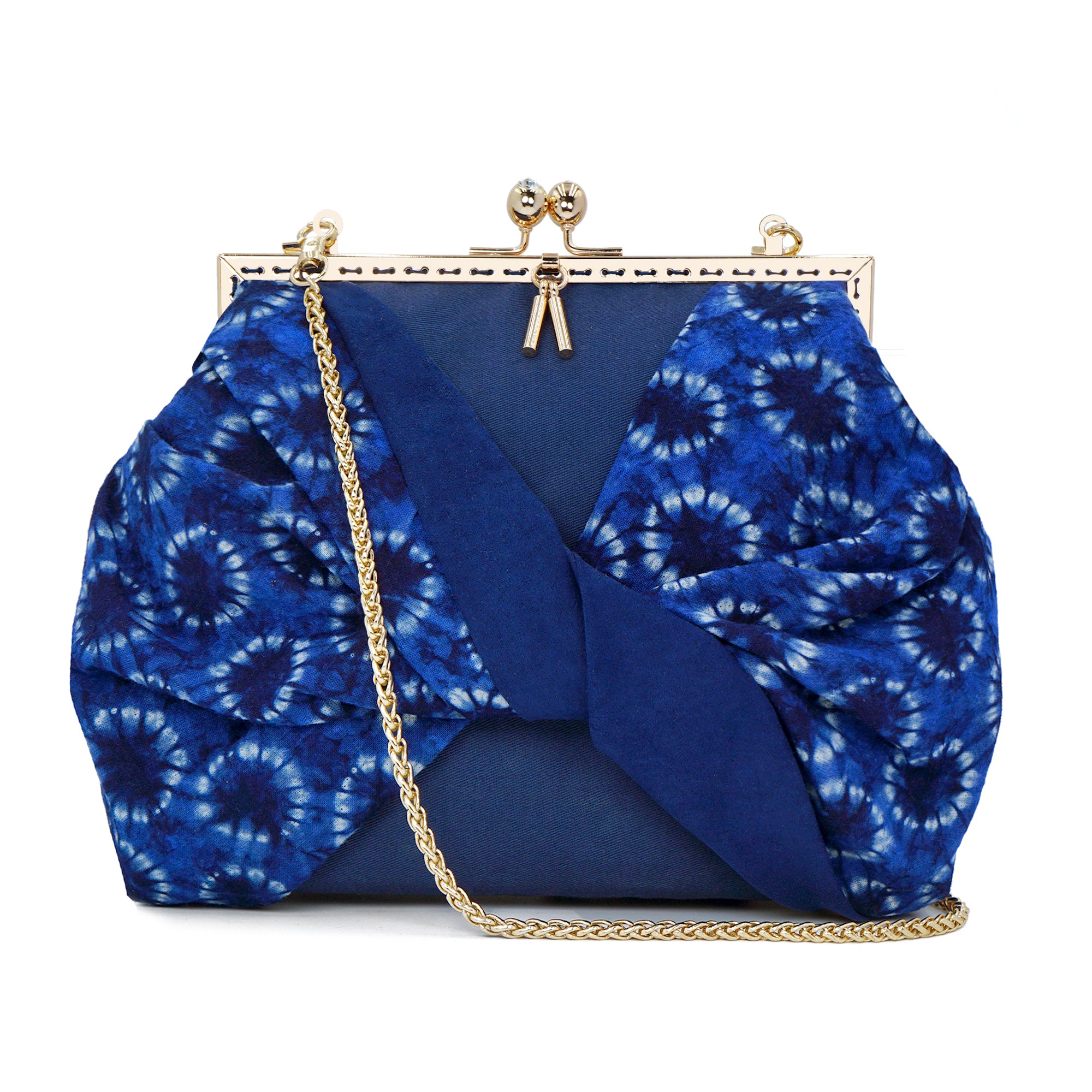 Tassel Decor Crossbody Bag - Shibori Polka Dots