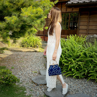 Trapezoid Top Handle Bag  - Shibori Rhombus