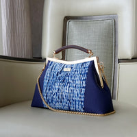 Amber Resin Top Handle Bag  - Shibori Water Wave