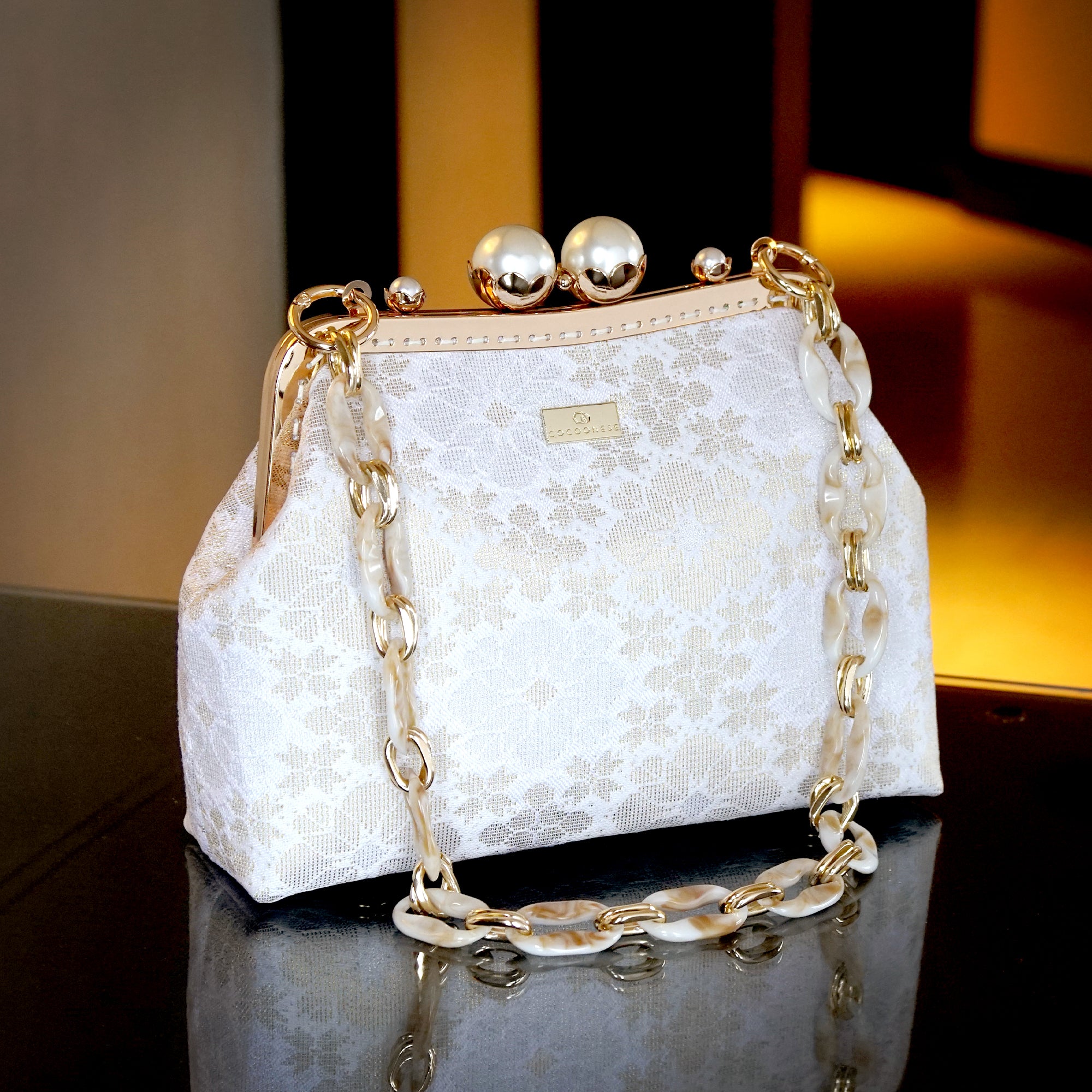 Acrylic Chain Songket Shoulder Bag - Splendidly