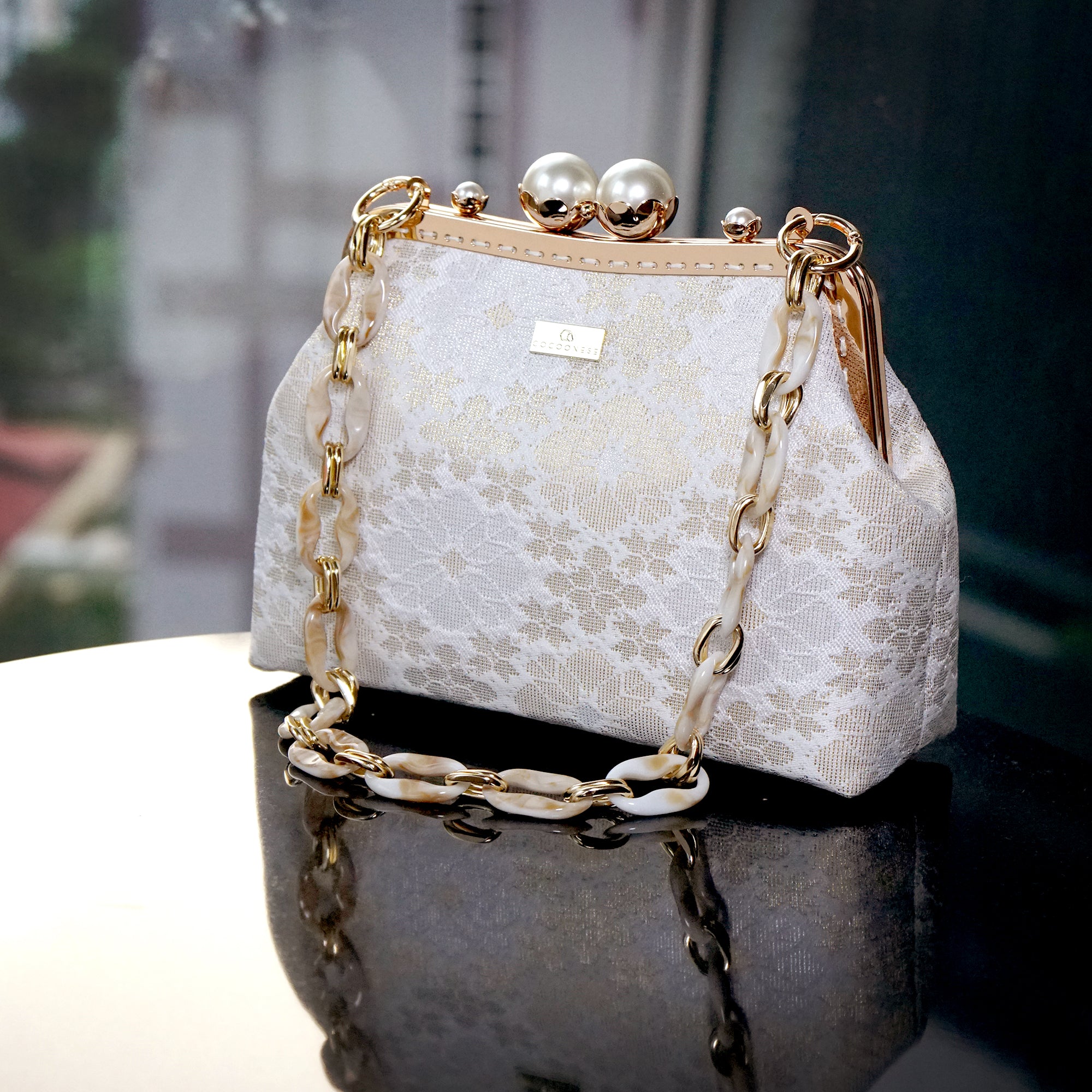 Acrylic Chain Songket Shoulder Bag - Splendidly