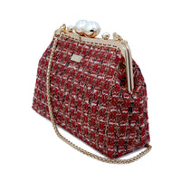 Acrylic Chain Tweed Shoulder Bag(RD)