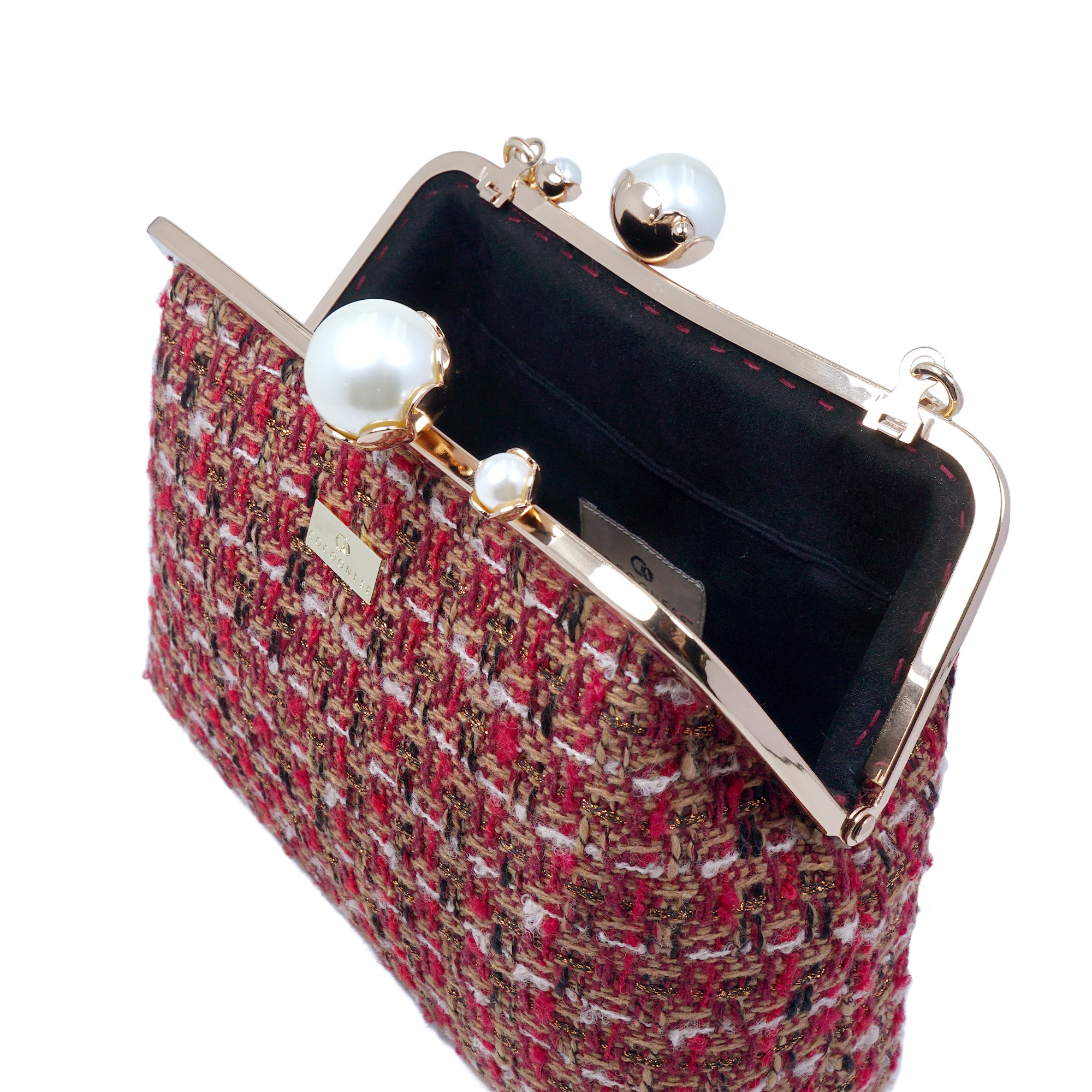 Acrylic Chain Tweed Shoulder Bag(RD)