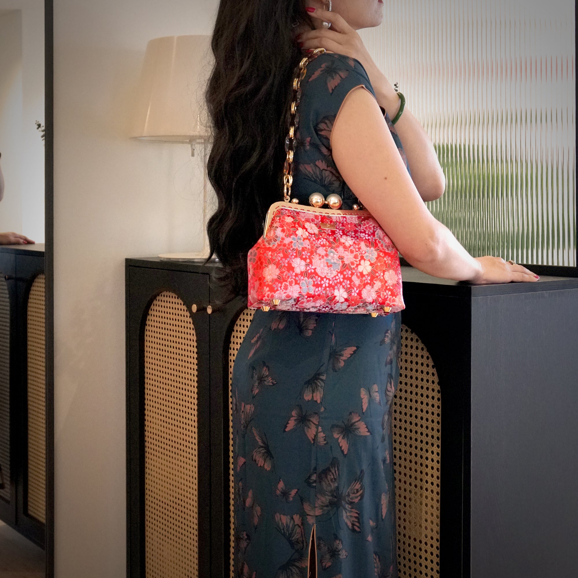 40% OFF - Acrylic Chain Shoulder Bag - Love Field(RD)