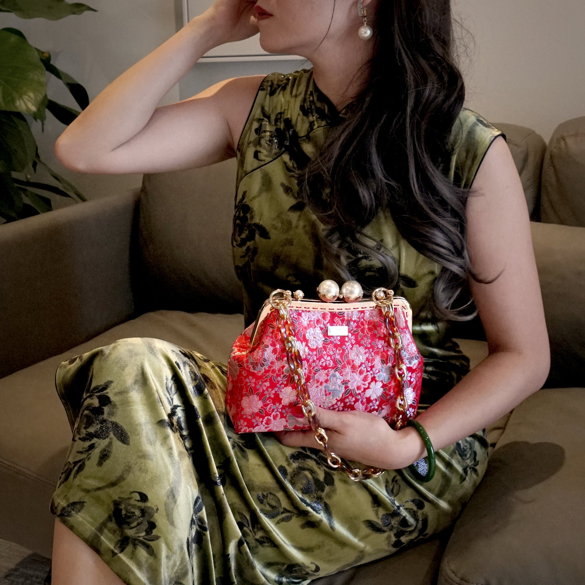 40% OFF - Acrylic Chain Shoulder Bag - Love Field(RD)