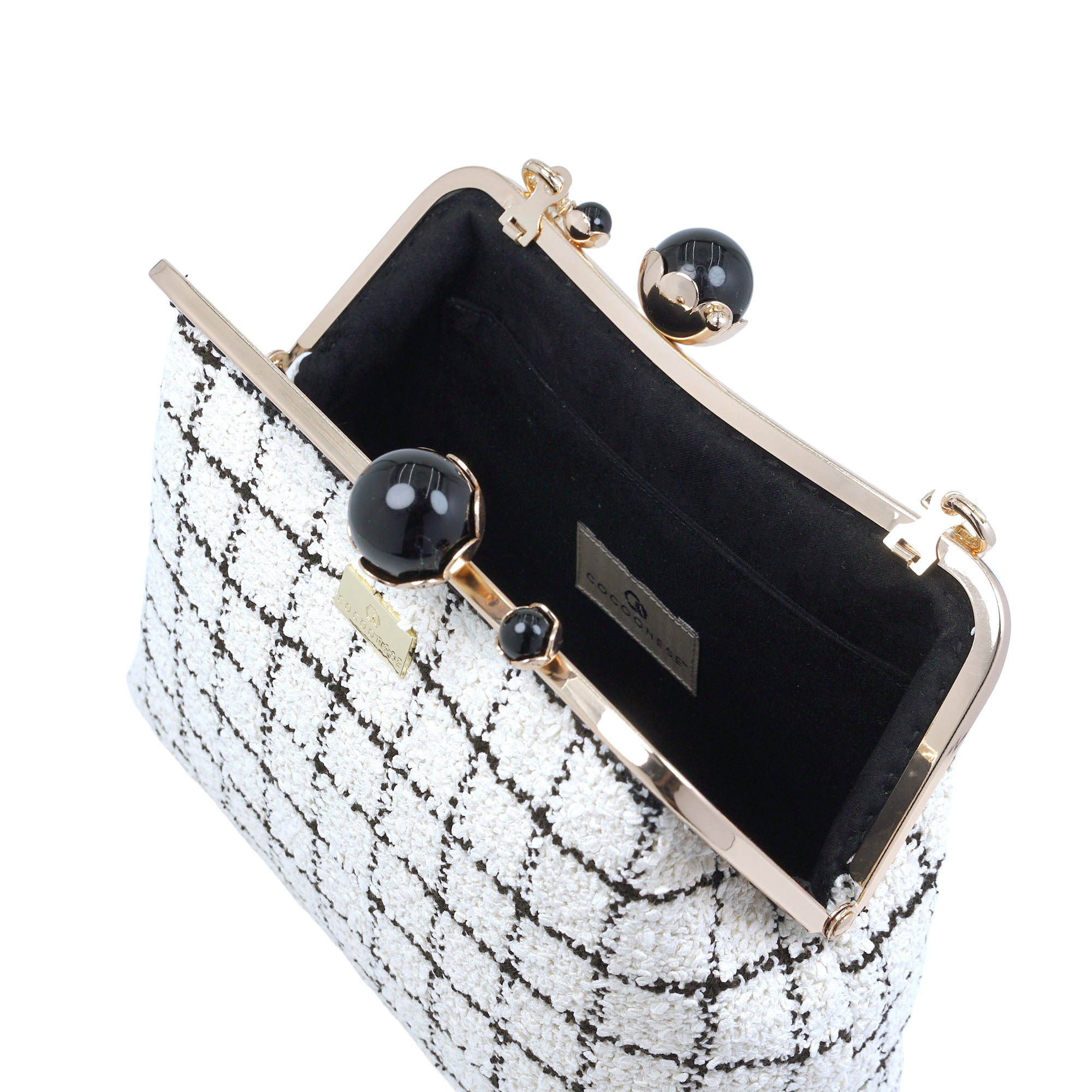 Acrylic Chain Tweed Shoulder Bag - Regal Mosaic