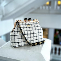 Acrylic Chain Tweed Shoulder Bag - Regal Mosaic