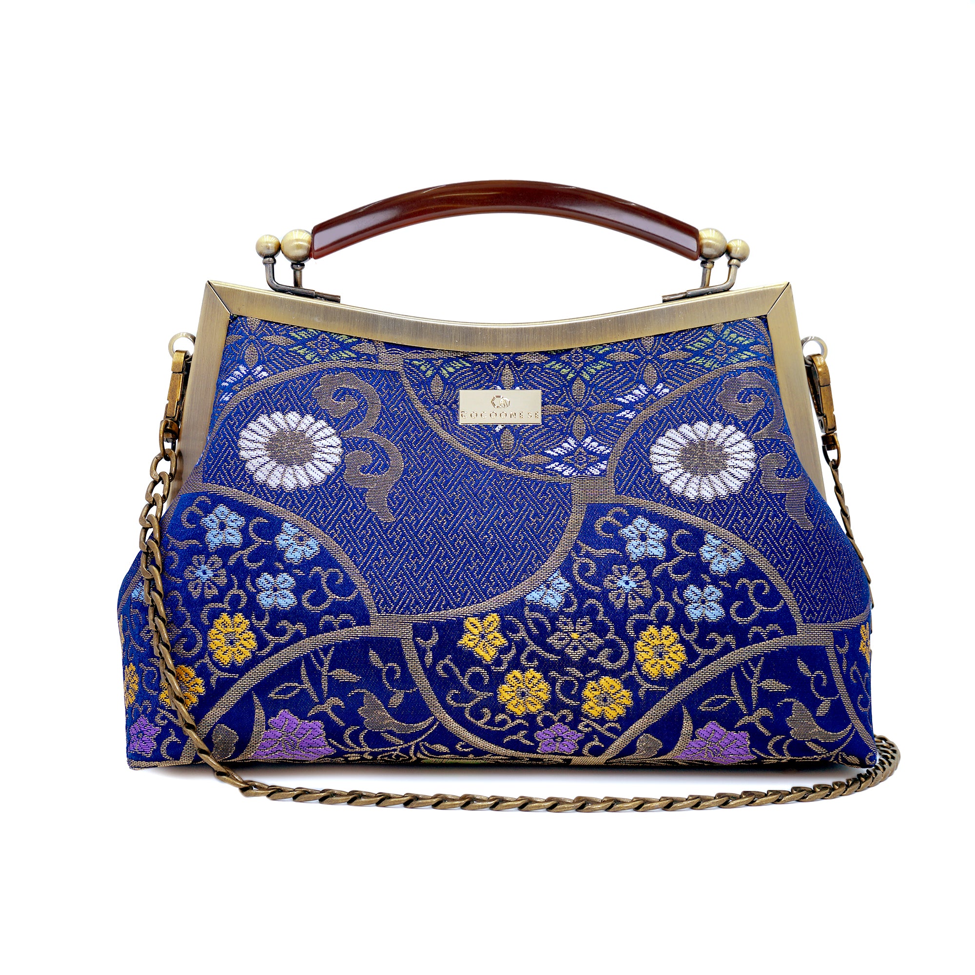 Amber Resin Top Handle Bag - Dahlia