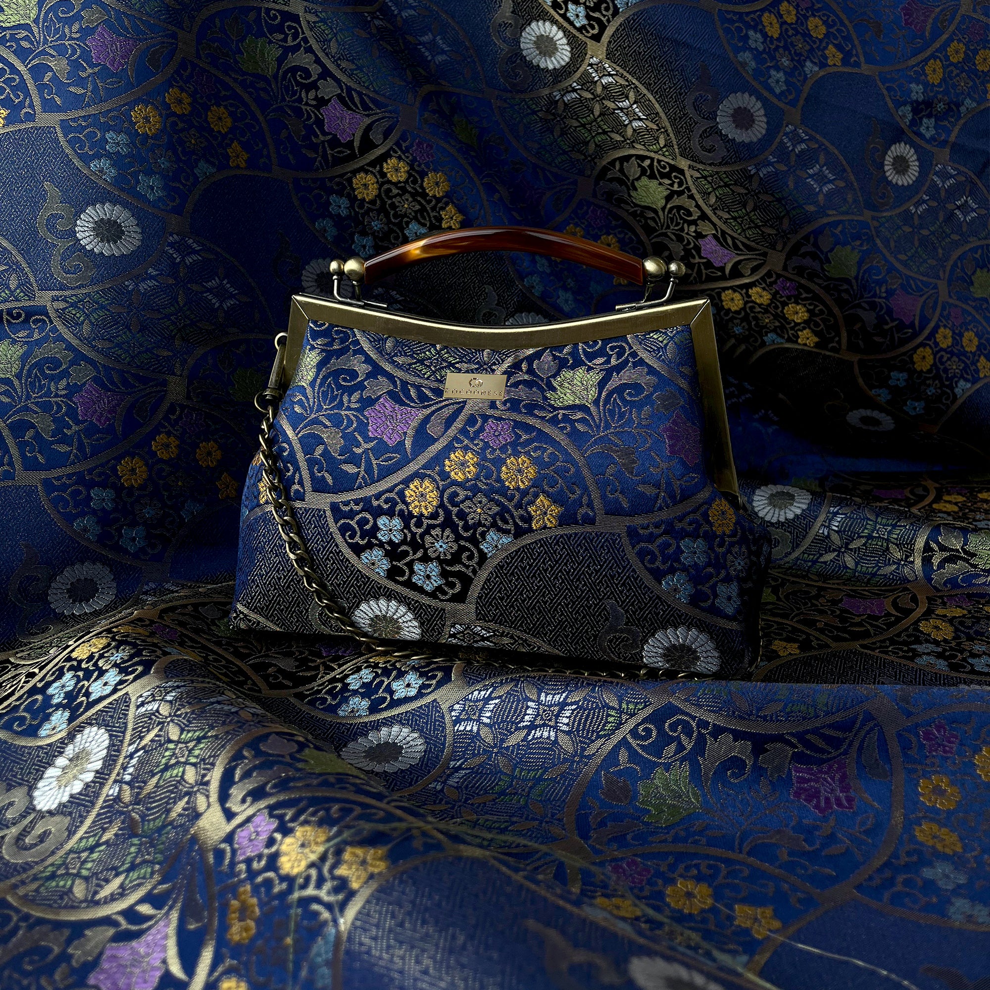 Amber Resin Top Handle Bag - Dahlia