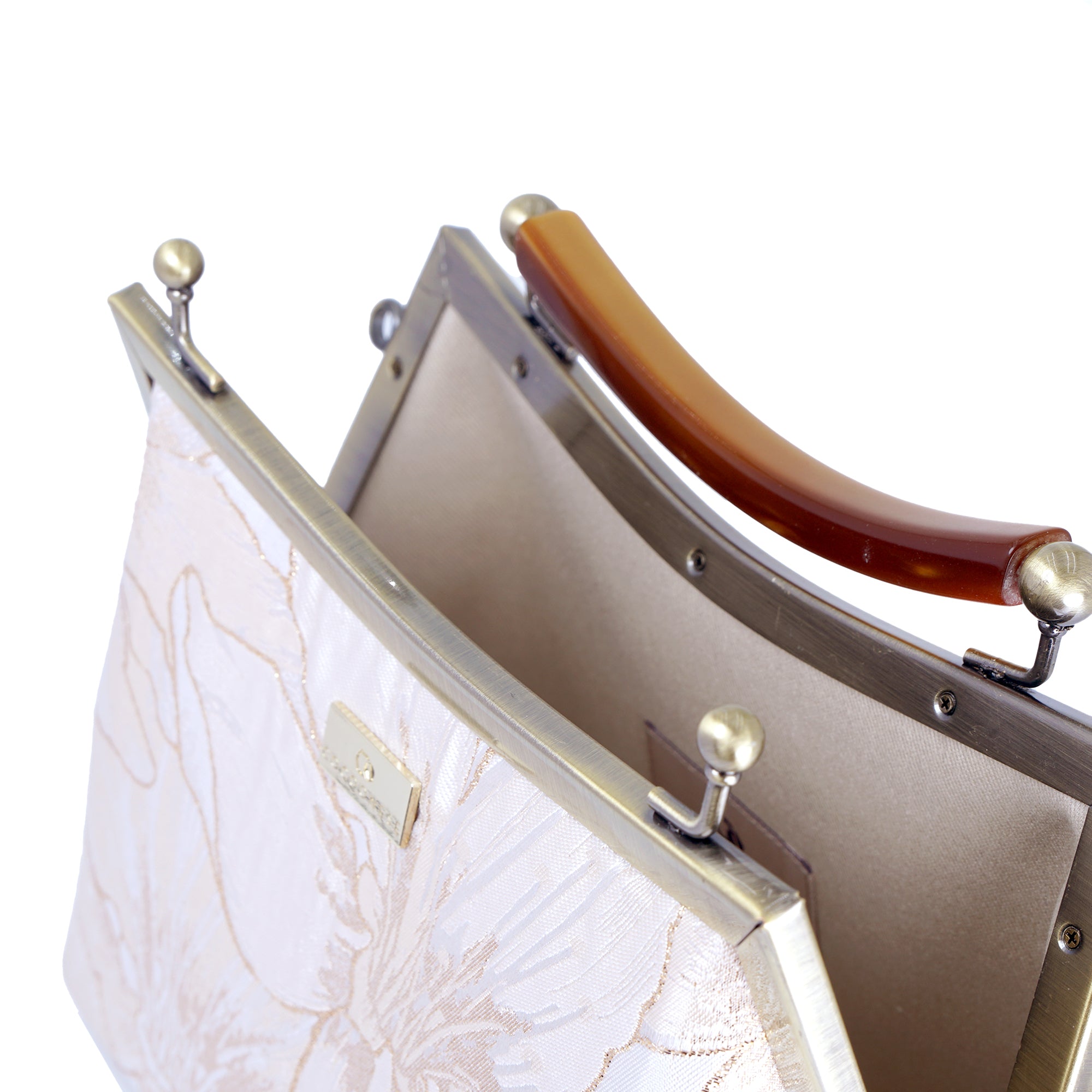 Amber Resin Top Handle Bag - Gold Lily