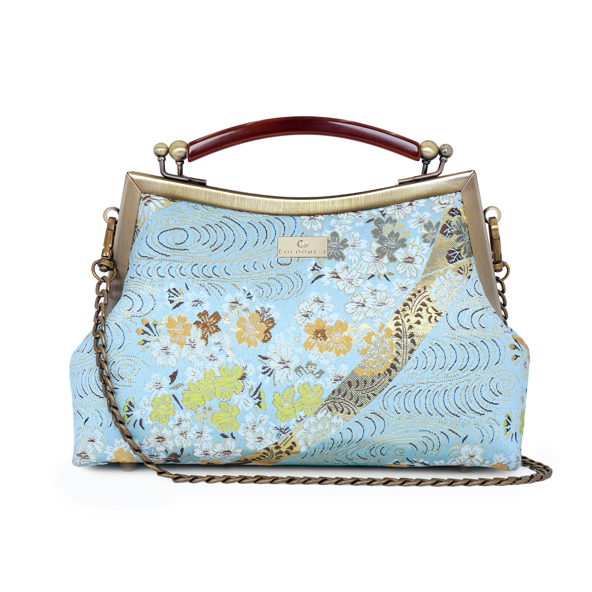 Amber Resin Top Handle Bag - Flower Garland