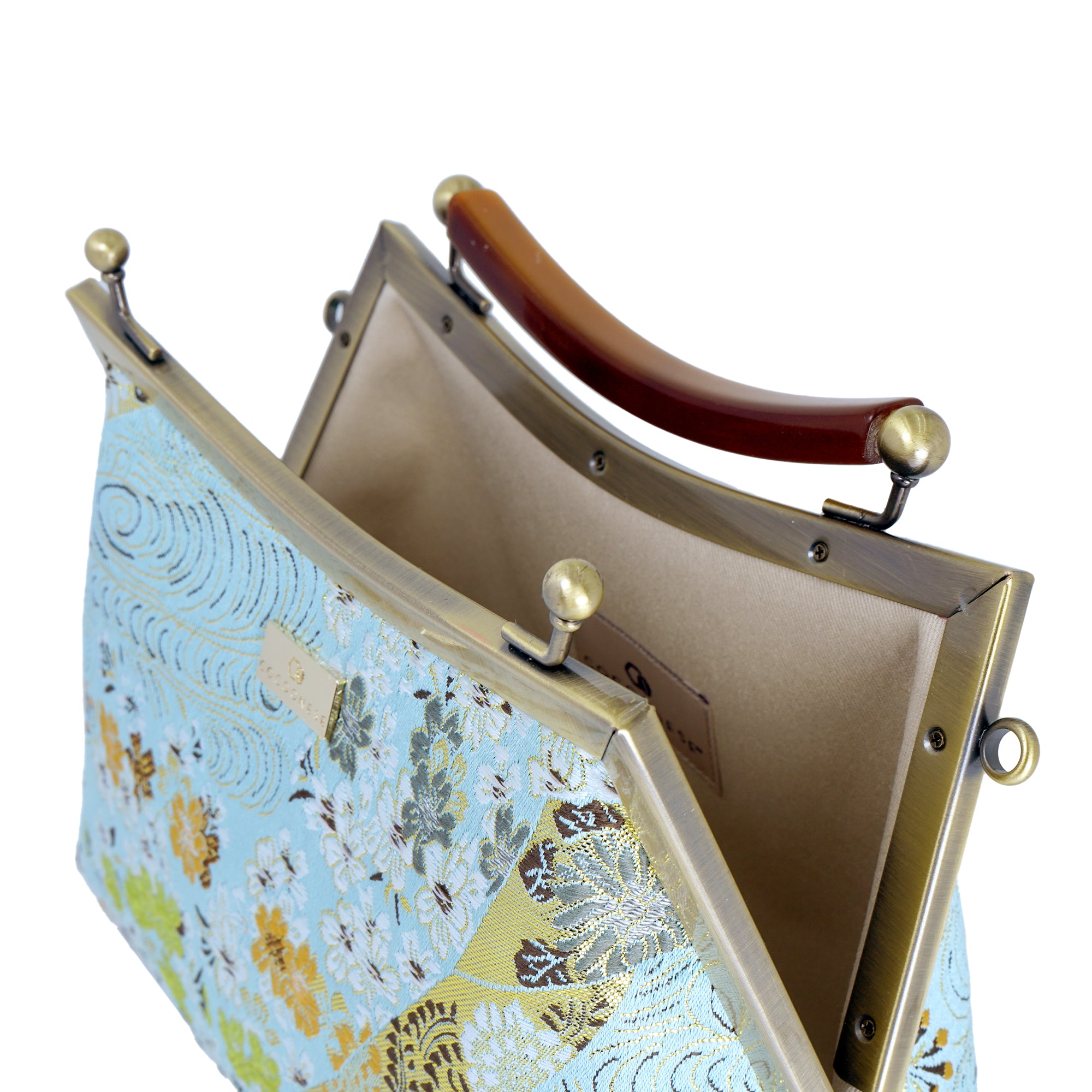 Amber Resin Top Handle Bag - Flower Garland