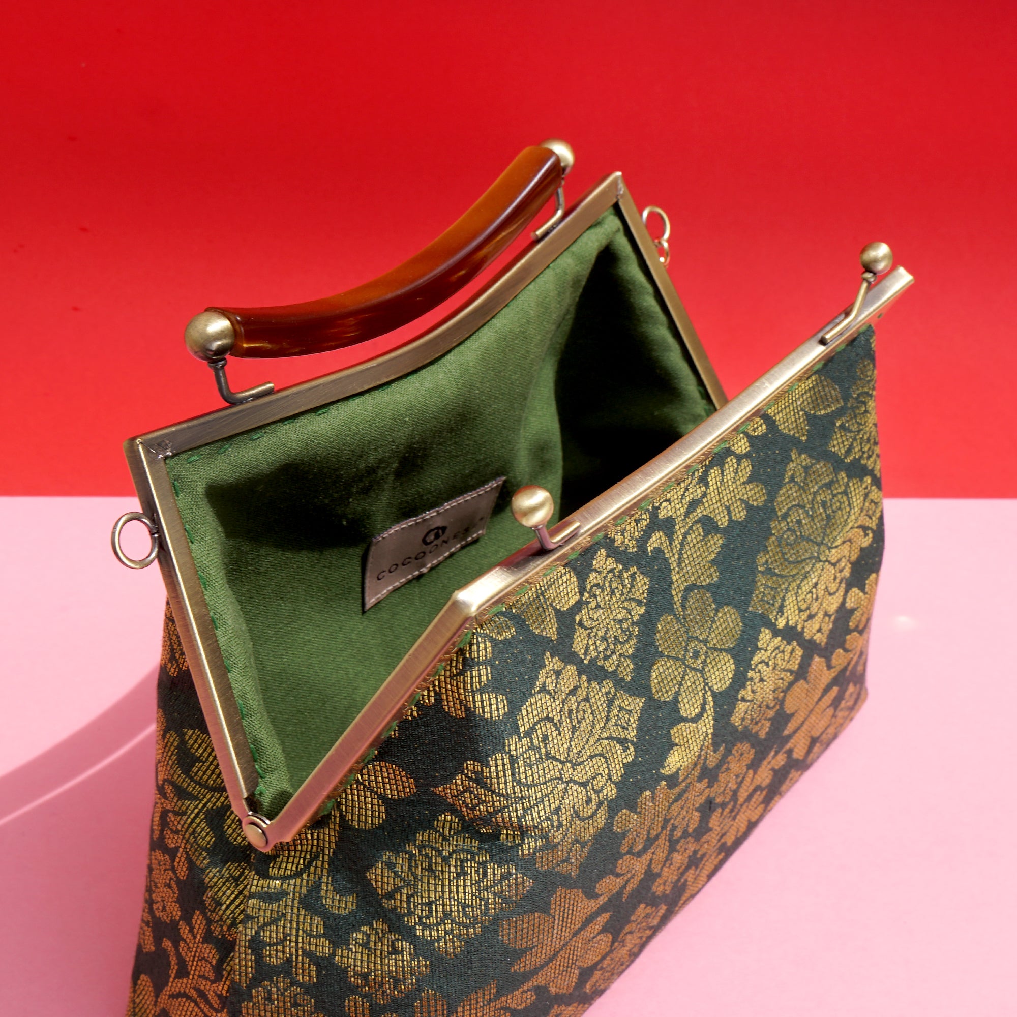 50% OFF - Amber Resin Top Handle Bag - Royal Songket (GNG)