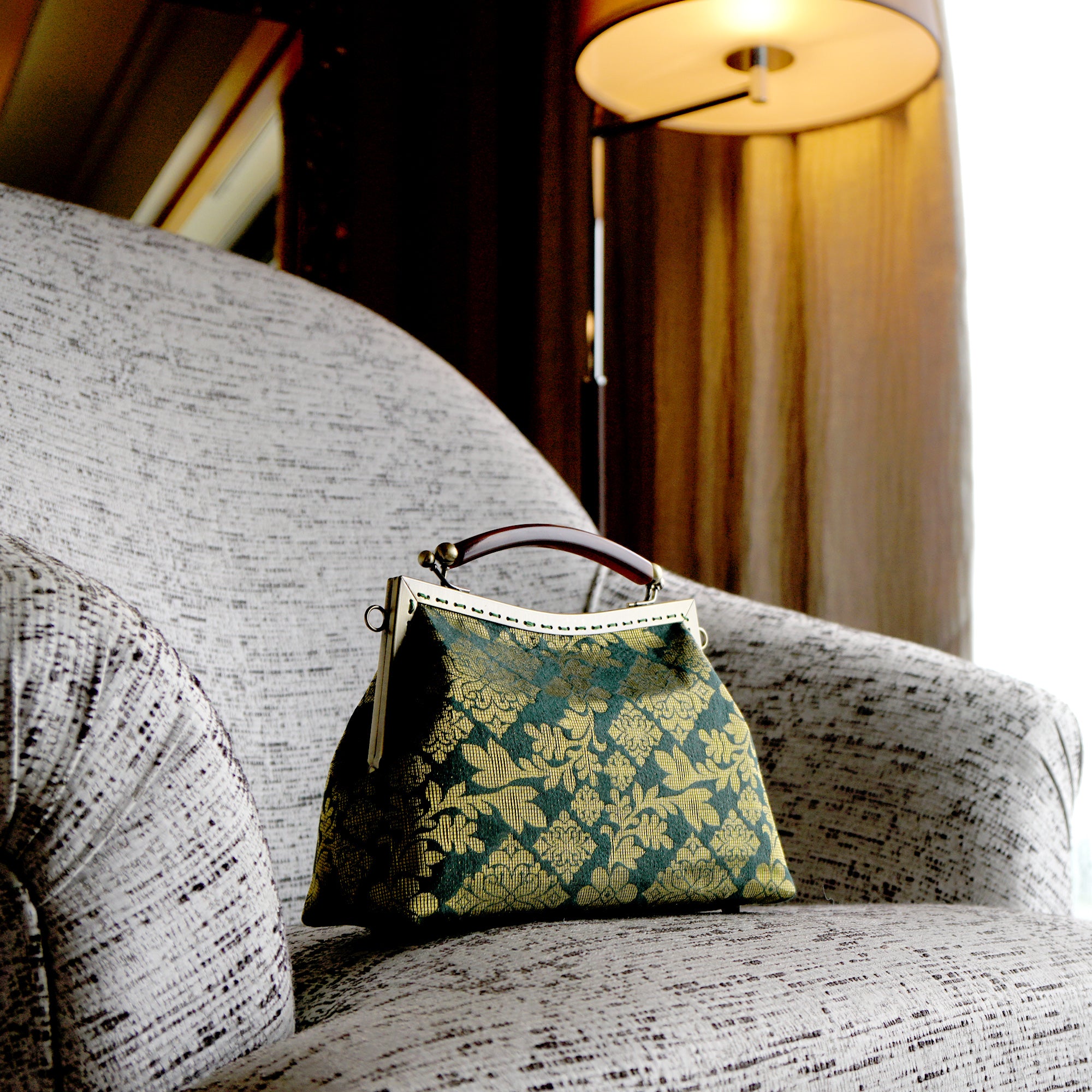 50% OFF - Amber Resin Top Handle Bag - Royal Songket (GNG)