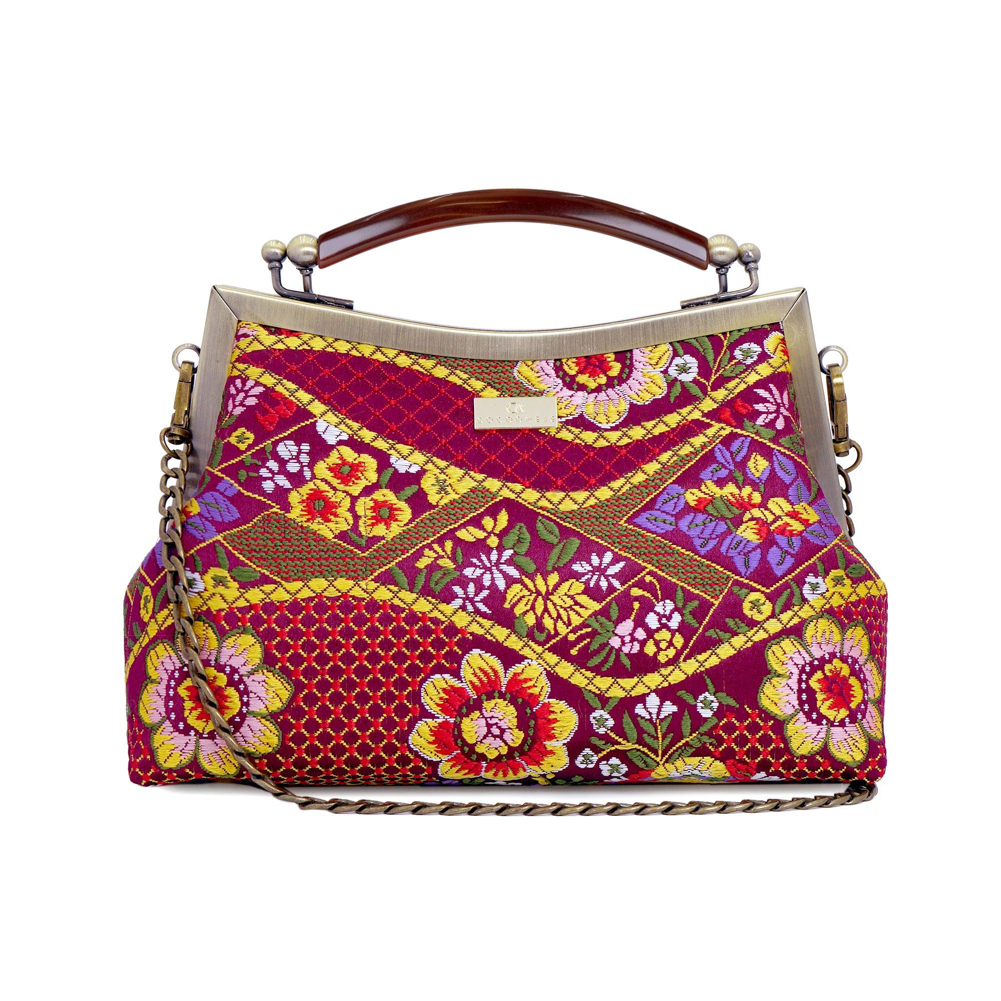 50% OFF - Amber Resin Top Handle Bag - Kimono