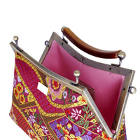 50% OFF - Amber Resin Top Handle Bag - Kimono