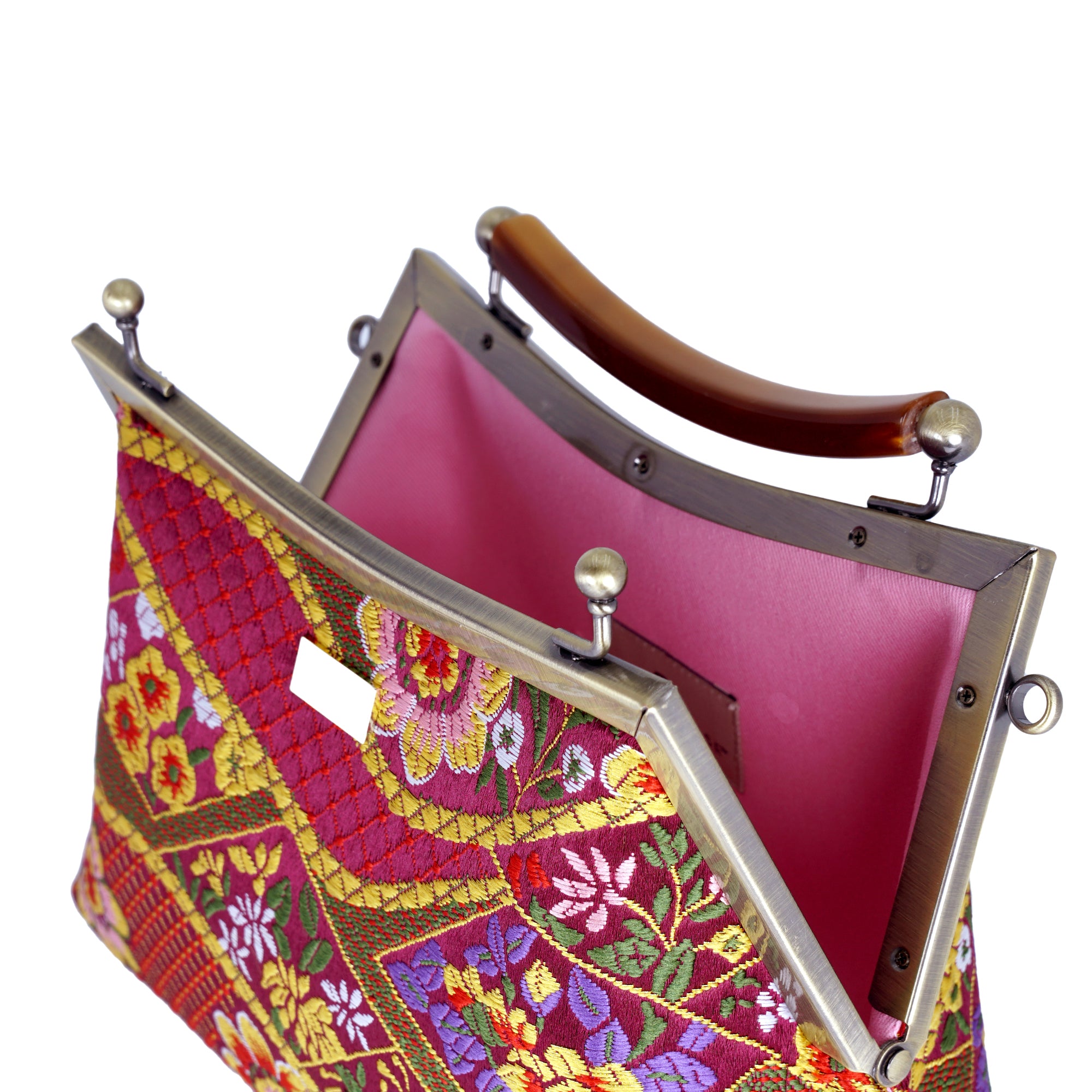 50% OFF - Amber Resin Top Handle Bag - Kimono