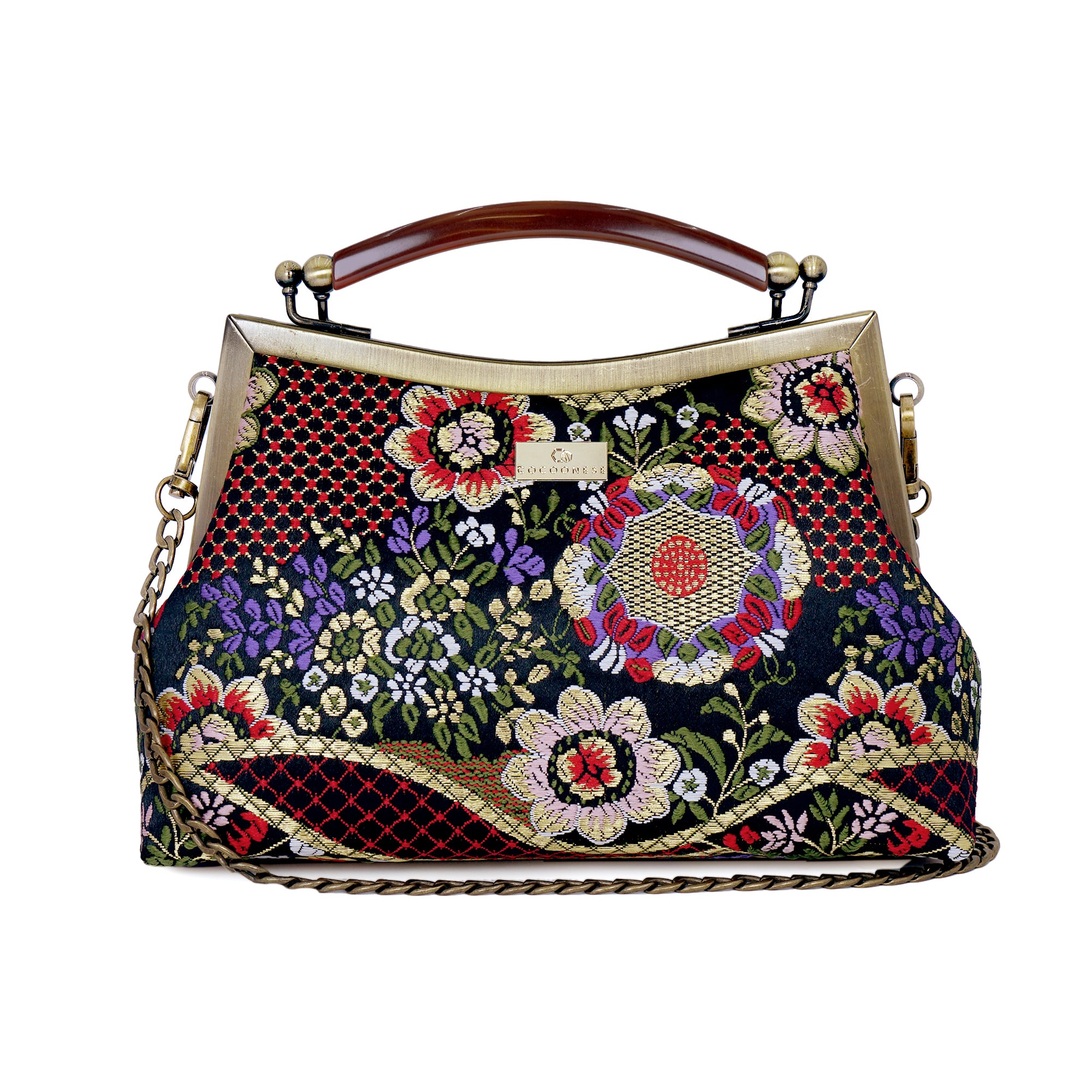 50% OFF - Amber Resin Top Handle Bag - Kimono