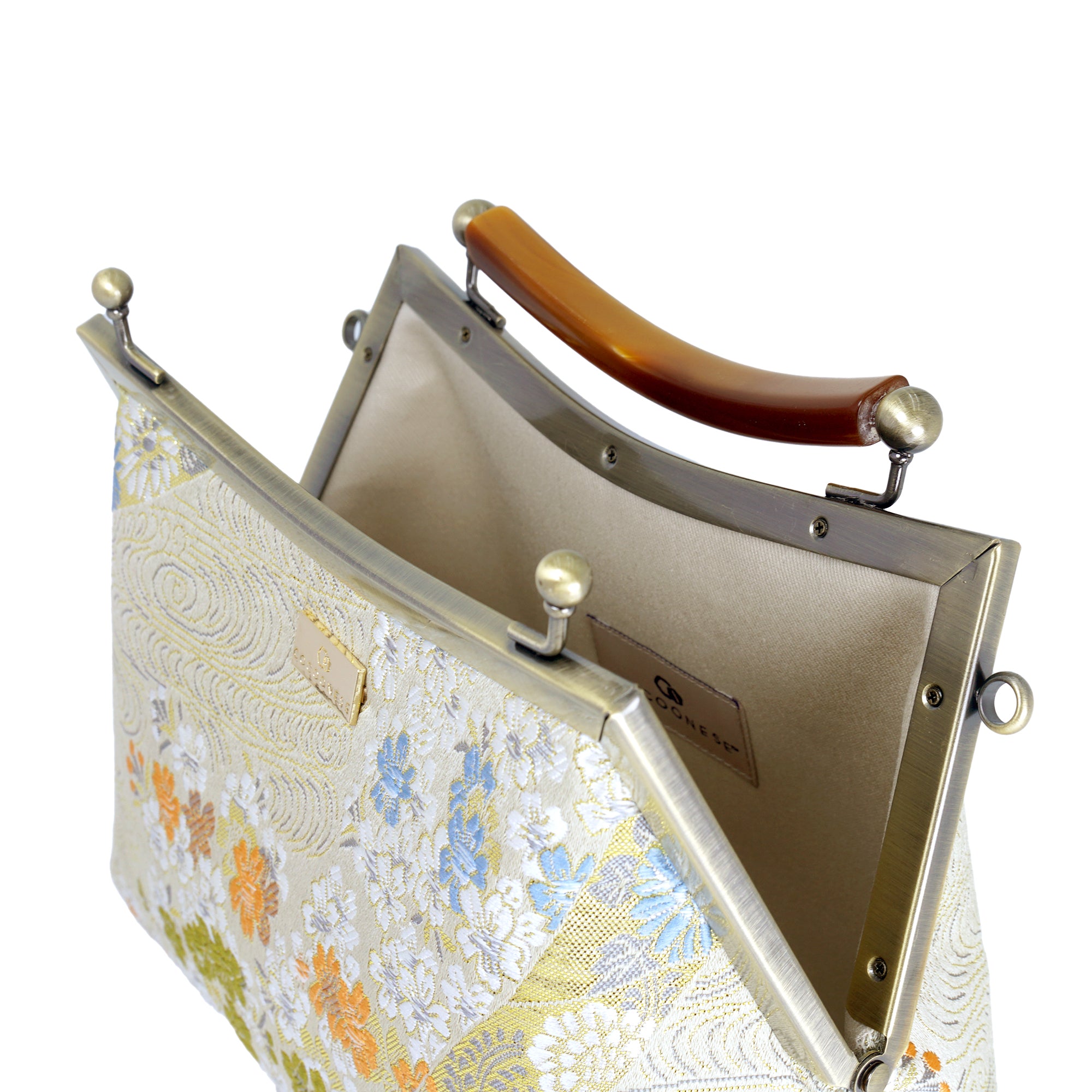 Amber Resin Top Handle Bag - Flower Garland