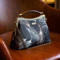 Amber Resin Top Handle Bag - Feather