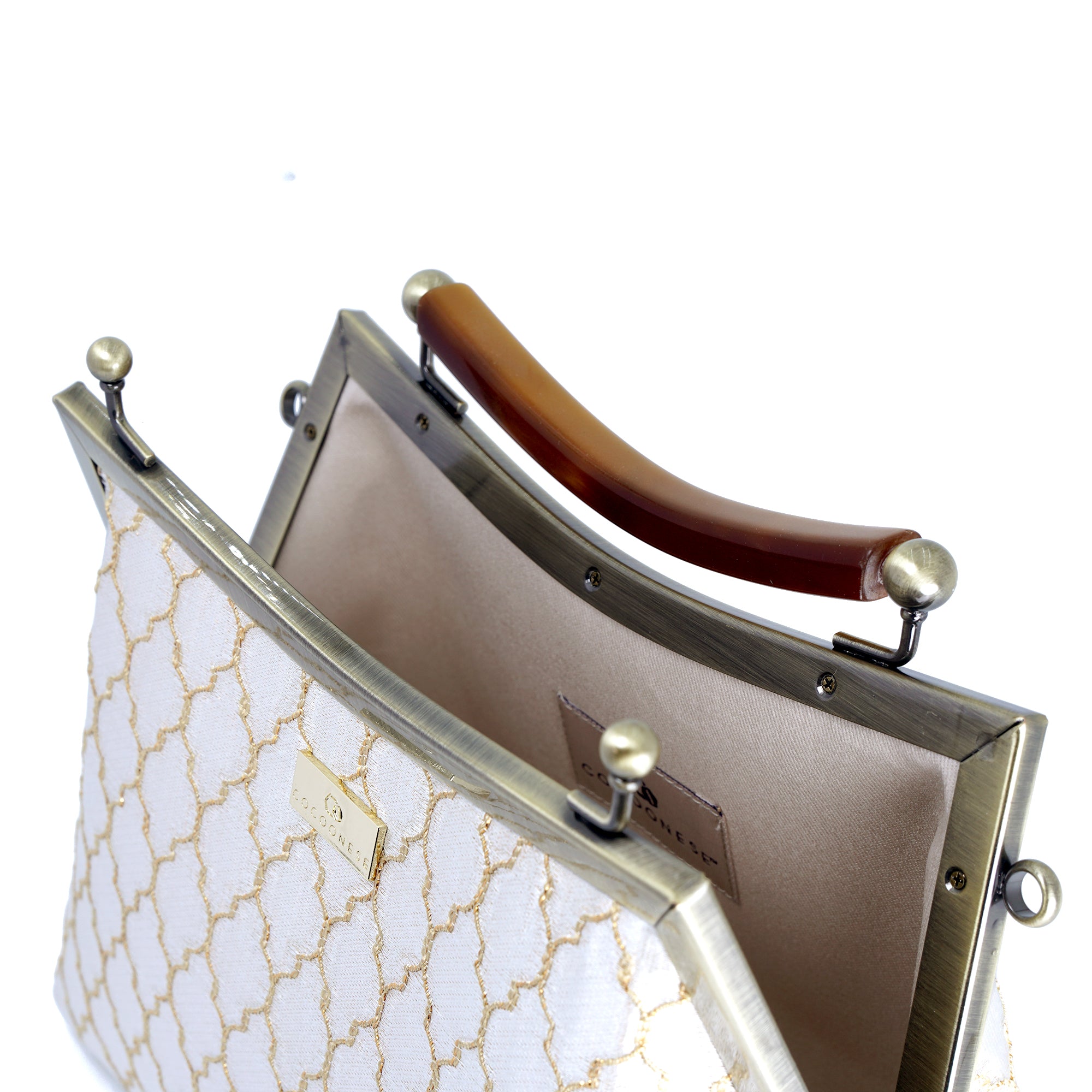 Amber Resin Top Handle Bag - Royal Crest