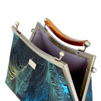 Amber Resin Top Handle Bag - Feather