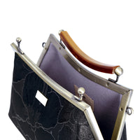 Amber Resin Top Handle Bag - Gold Lily