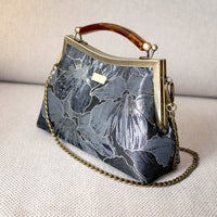Amber Resin Top Handle Bag - Gold Lily