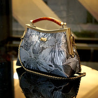 Amber Resin Top Handle Bag - Gold Lily