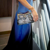 Amber Resin Top Handle Bag - Gold Lily