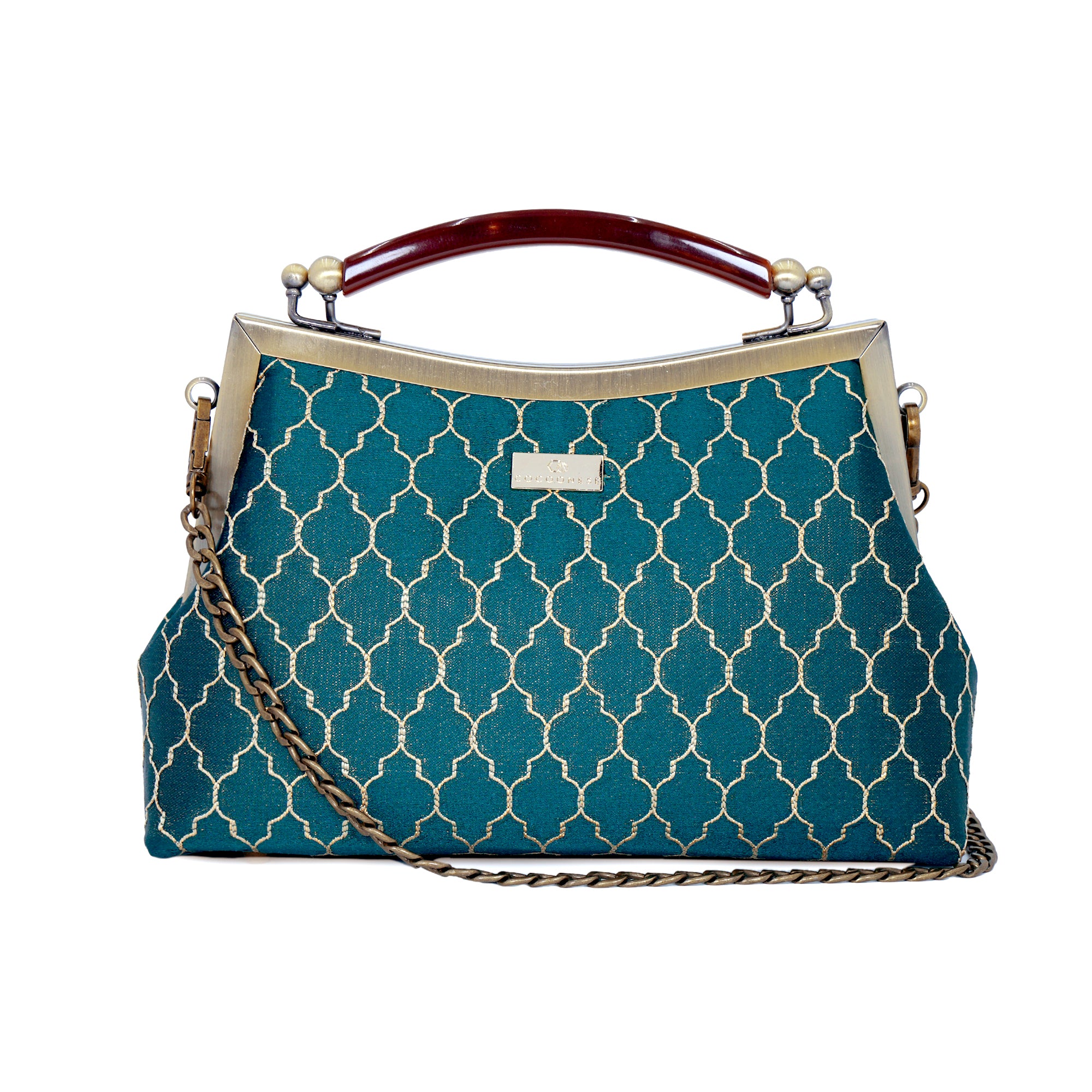 Amber Resin Top Handle Bag - Royal Crest