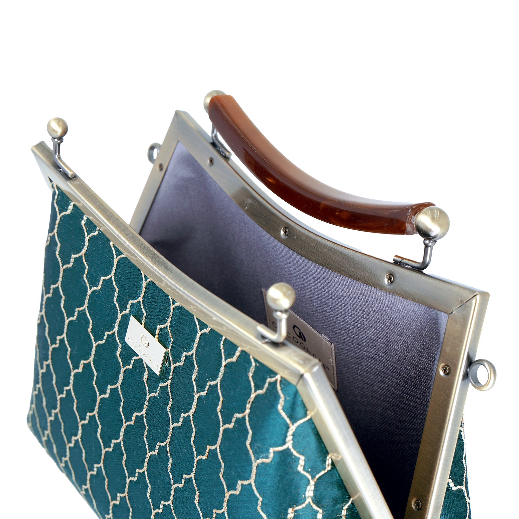 Amber Resin Top Handle Bag - Royal Crest