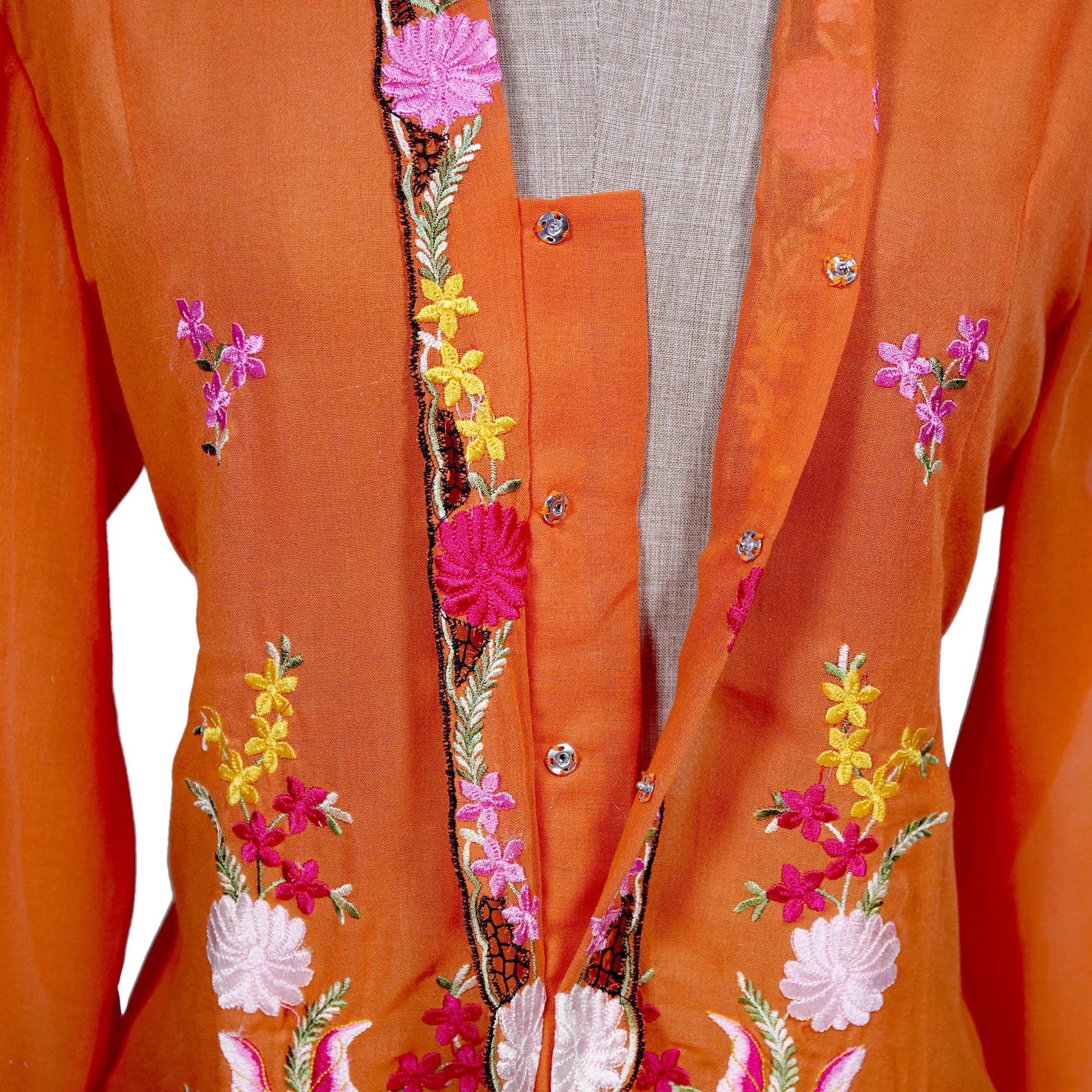 Nyonya Kebaya Blouse - Goldfish Butterflies (size: L)