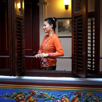 Nyonya Kebaya Blouse - Goldfish Butterflies (size: L)