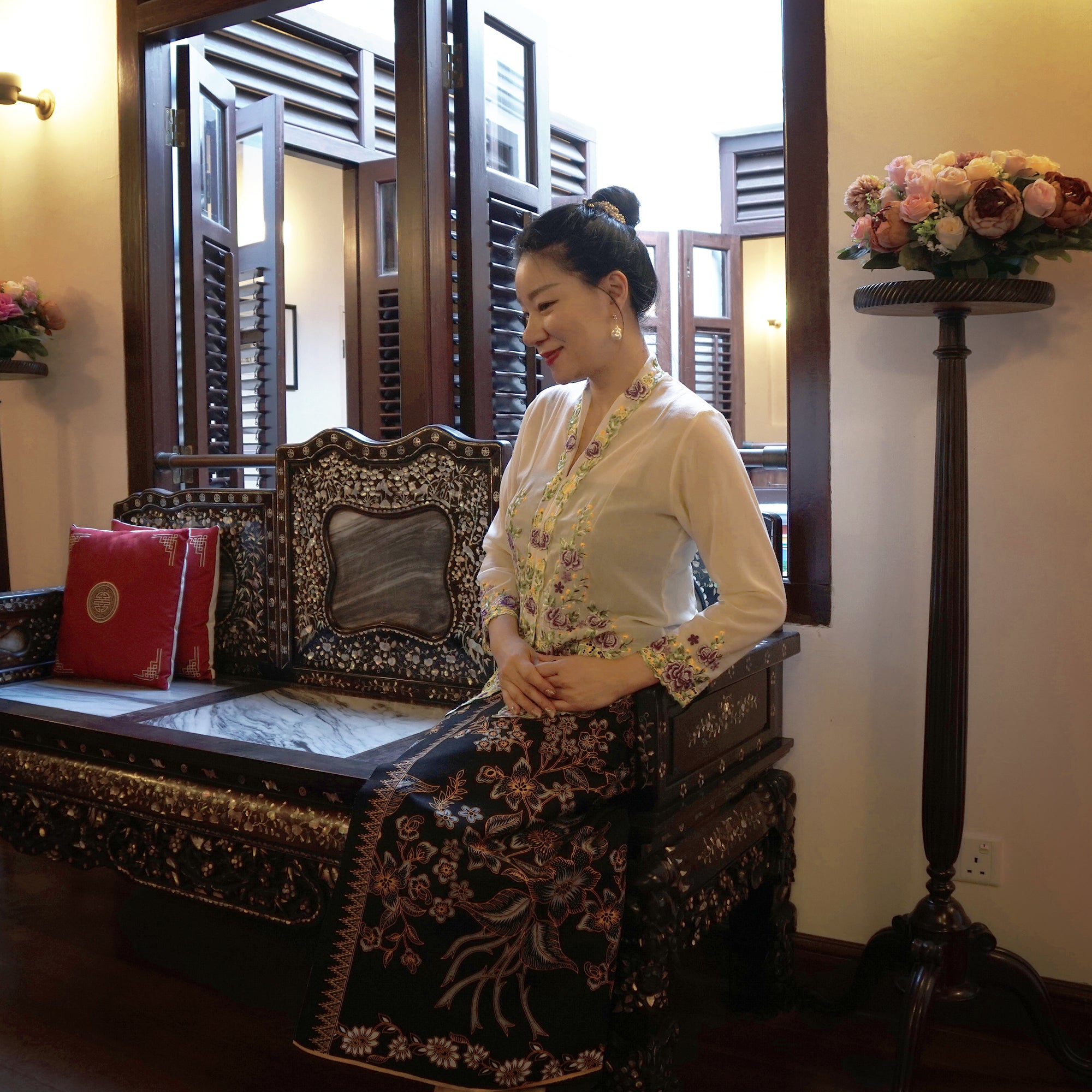 Batik Sarong Wrapped Skirt - Bunga Malam (BK)