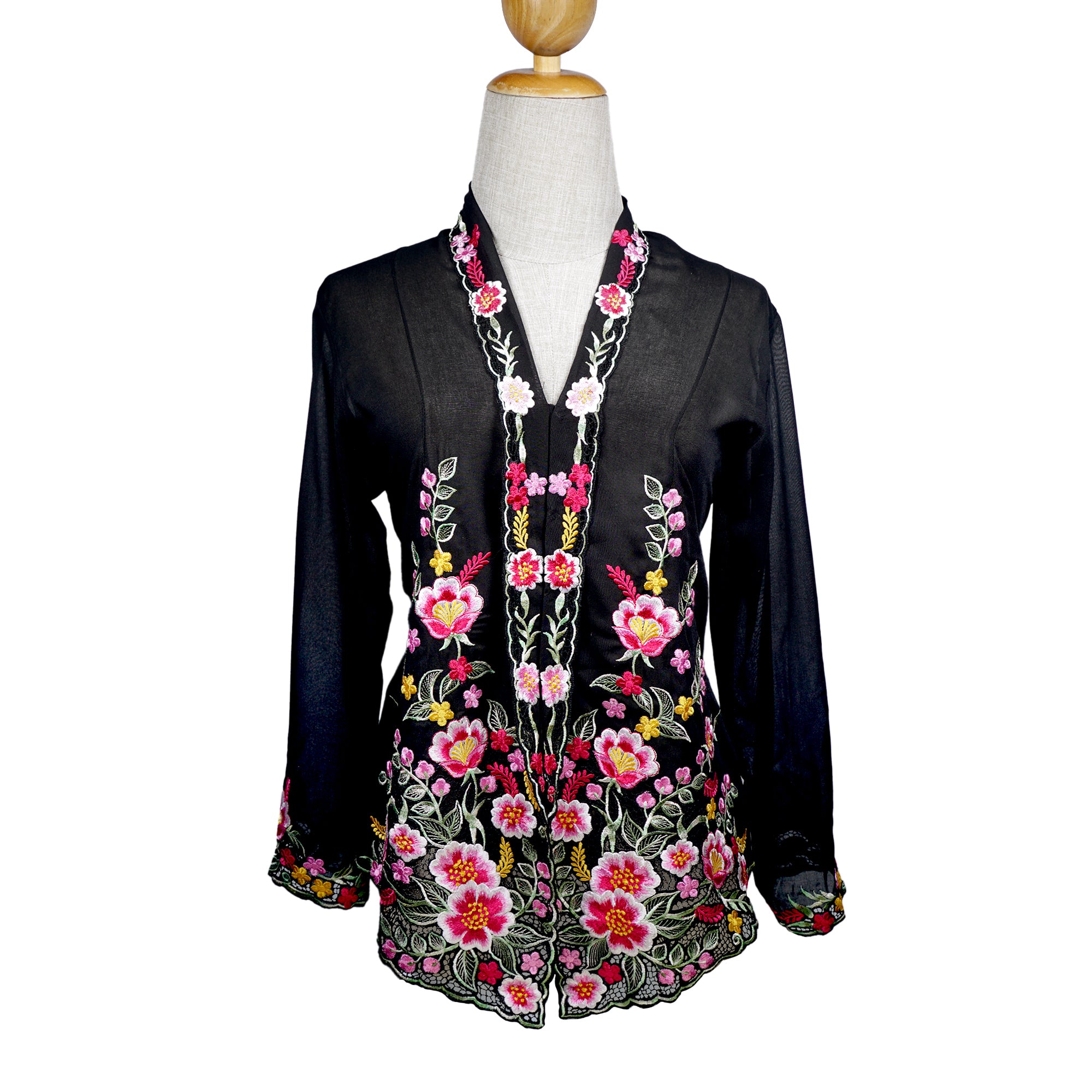 Nyonya Kebaya Blouse - Hitam Seruni (size: M)