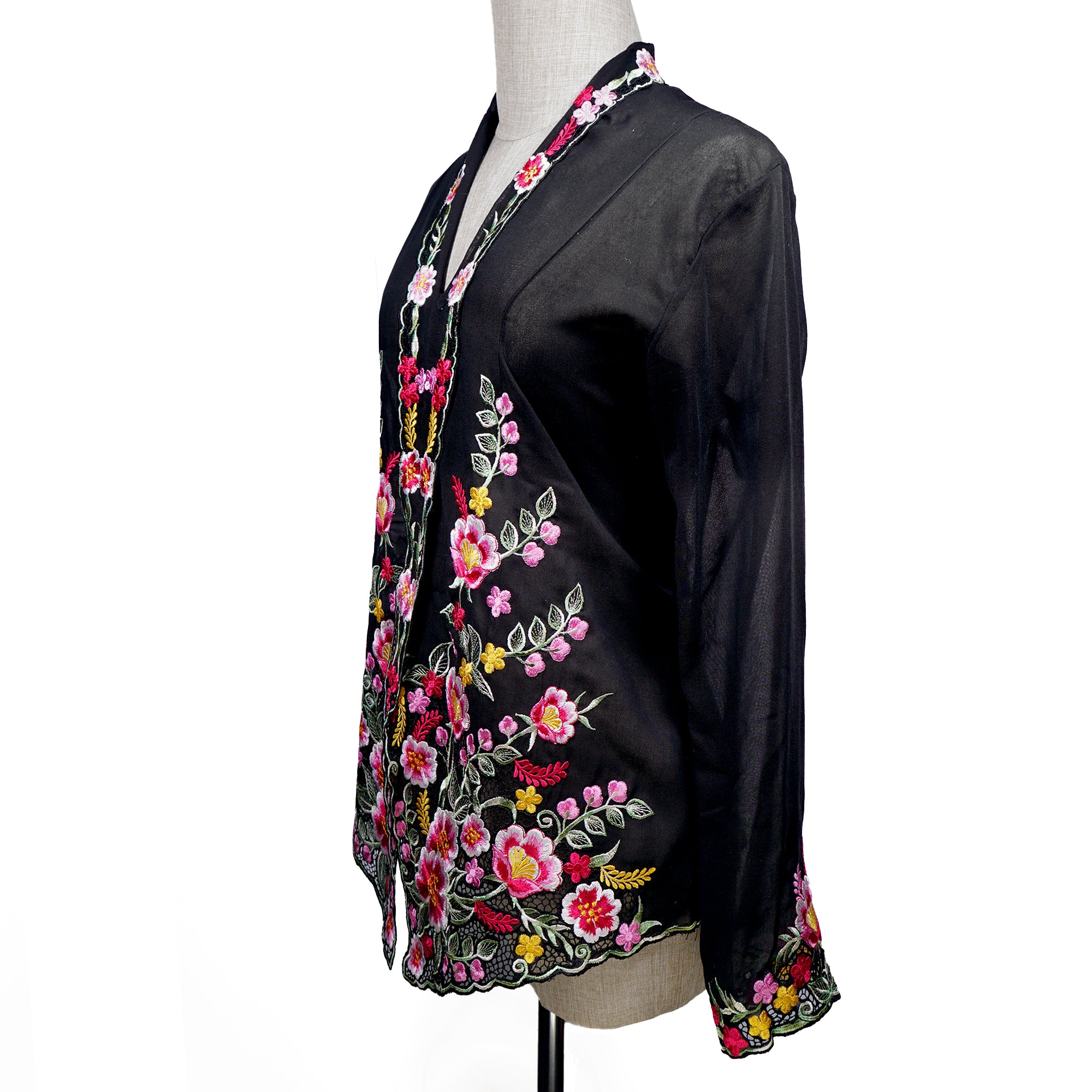 Nyonya Kebaya Blouse - Hitam Seruni (size: M)