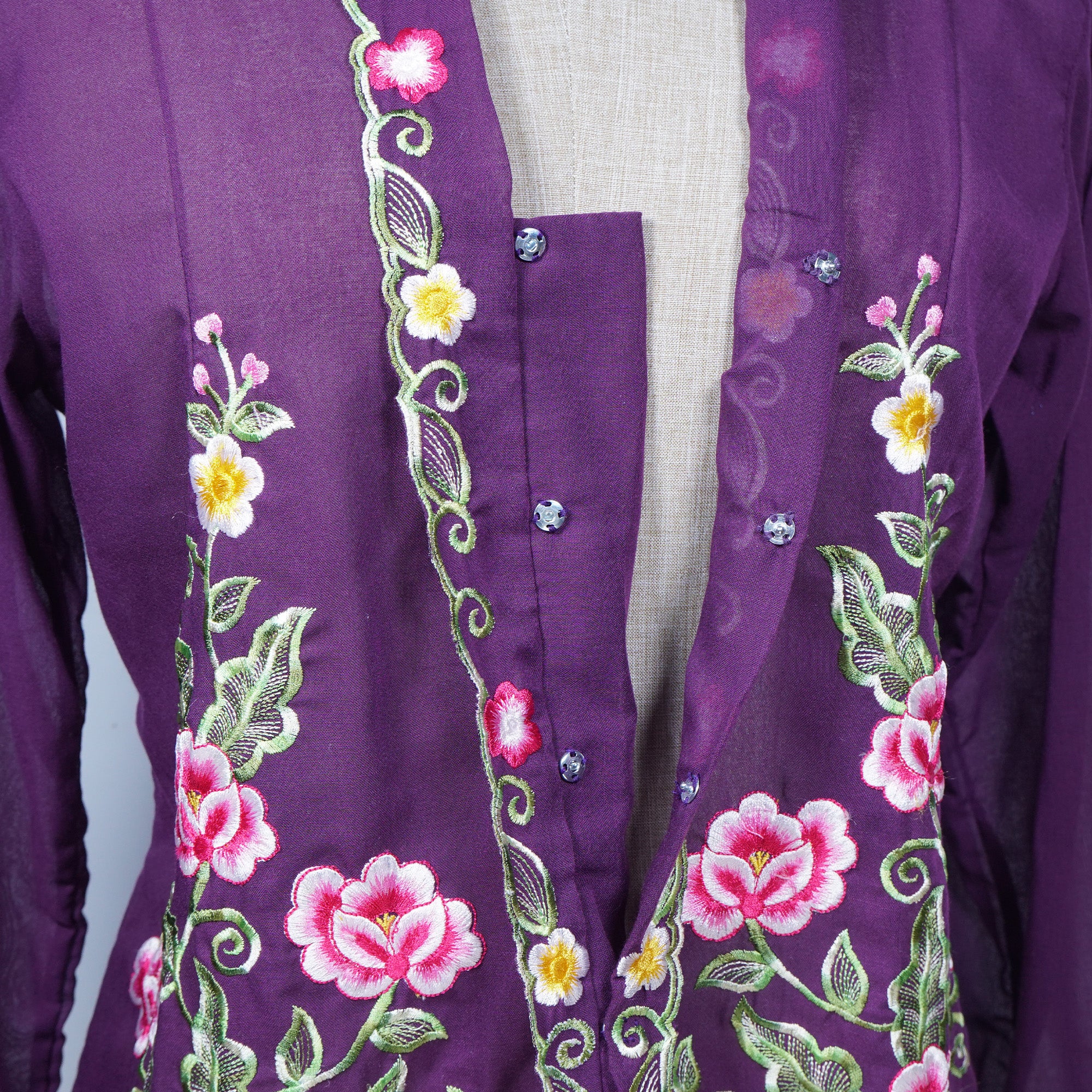 Nyonya Kebaya Blouse - Anggun Ungu (size: M)