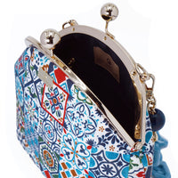 Acrylic Chain Handle Clasp Sling Bag - Peranakan Tiles
