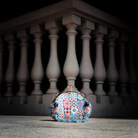 Acrylic Chain Handle Clasp Sling Bag - Peranakan Tiles