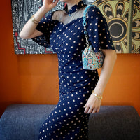 Acrylic Chain Handle Clasp Sling Bag - Peranakan Tiles