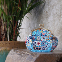 Acrylic Chain Handle Clasp Sling Bag - Peranakan Tiles