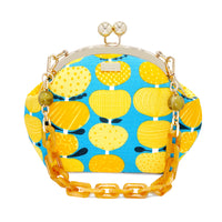 50% OFF - Acrylic Chain Handle Clasp Sling Bag - Orange