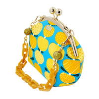 50% OFF - Acrylic Chain Handle Clasp Sling Bag - Orange