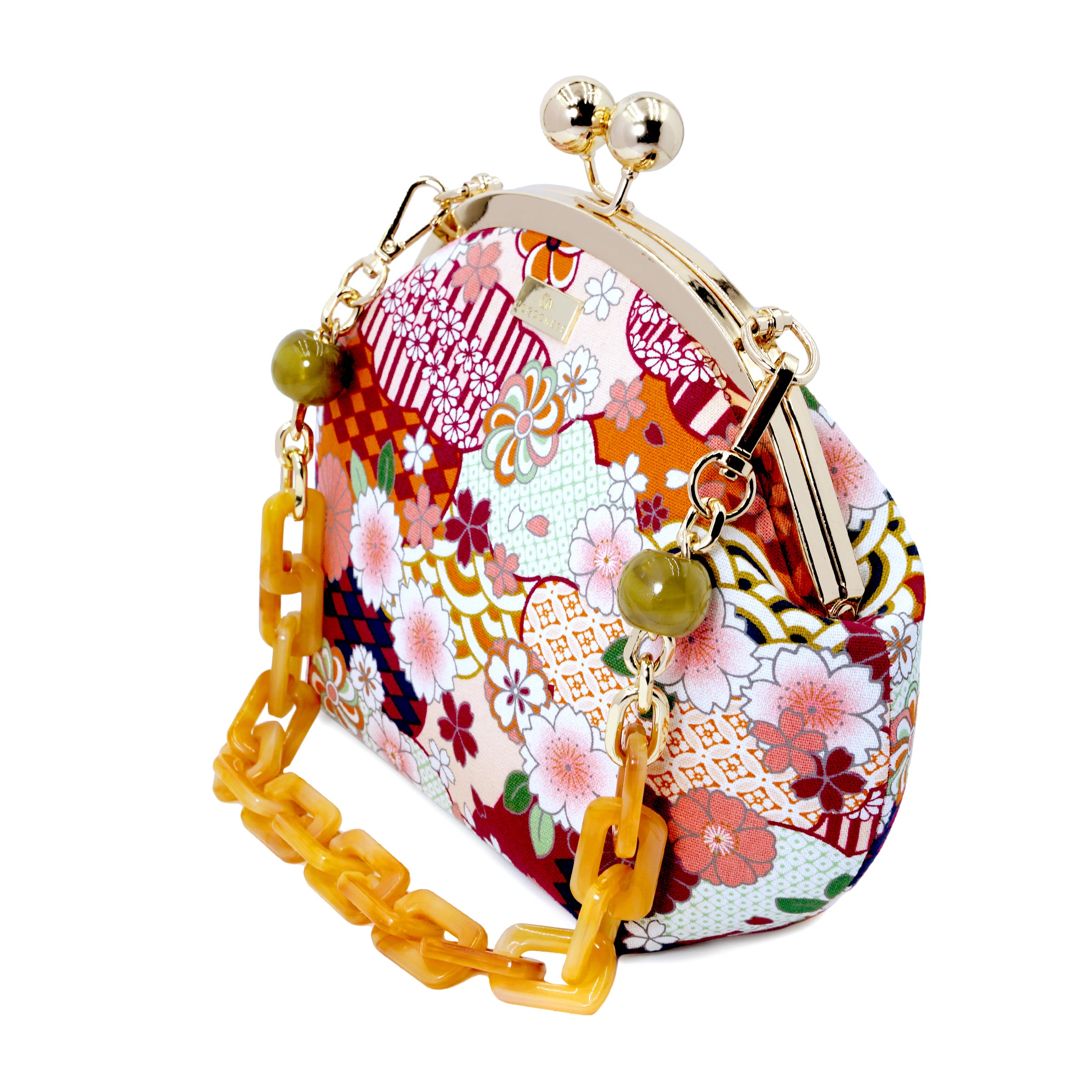 Acrylic Chain Handle Clasp Sling Bag - Natsume