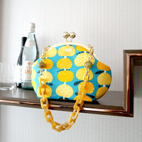 50% OFF - Acrylic Chain Handle Clasp Sling Bag - Orange