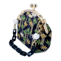 Acrylic Chain Handle Clasp Sling Bag - Bamboo Forest