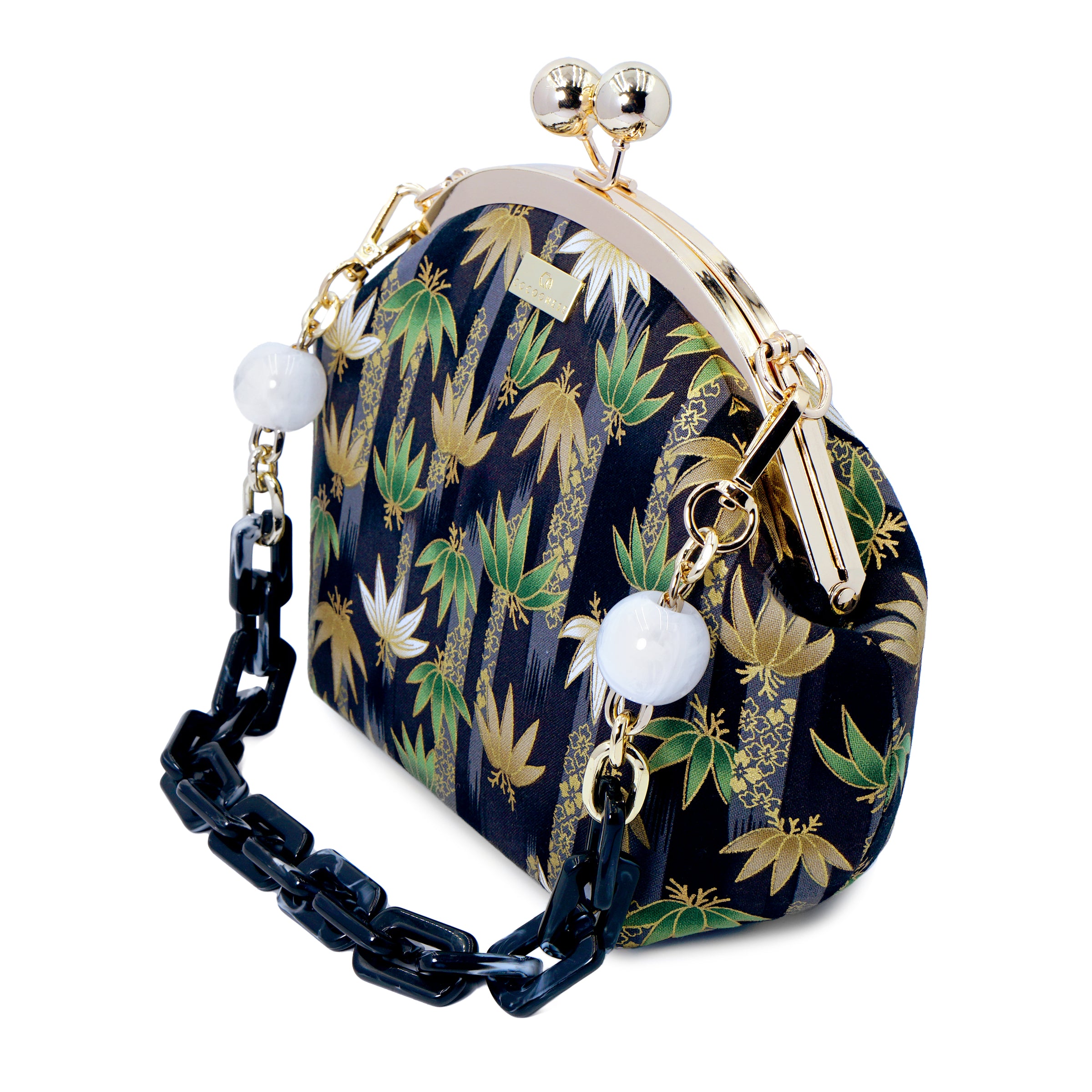 Acrylic Chain Handle Clasp Sling Bag - Bamboo Forest