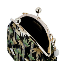 Acrylic Chain Handle Clasp Sling Bag - Bamboo Forest